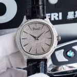 Swiss Grade Replica Piaget Diamond Watch - Piaget Black Tie Diamond Watch 42mm